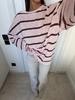 Women's Striped Long Sleeve T-Shirt 2026 New Loose Knot Front Design Casual Top