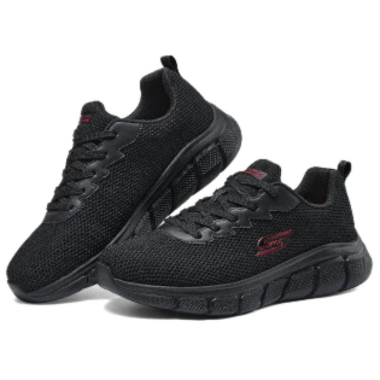 Skechers Удобные дышащие низкие кроссовки для бега на шнуровке с амортизацией Мужские кроссовки Черный 118106-BBK