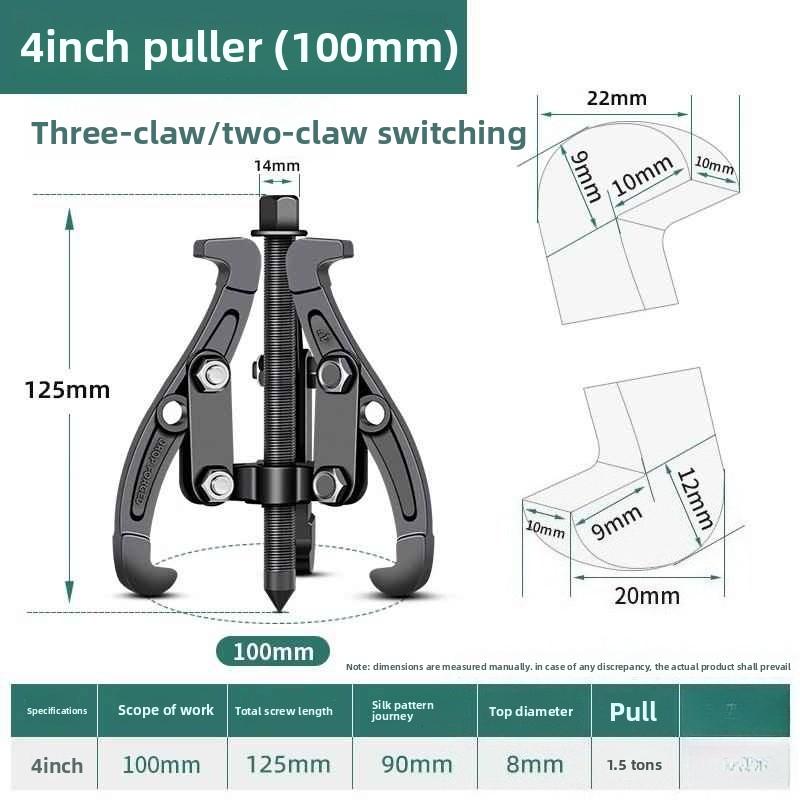 Gear Puller 3/4/6/8 Inch 3 Jaw 2 Jaw Reversible Pulley Remover Tool Bearing Flywheel Removal Kit Heavy Duty Professional Grade