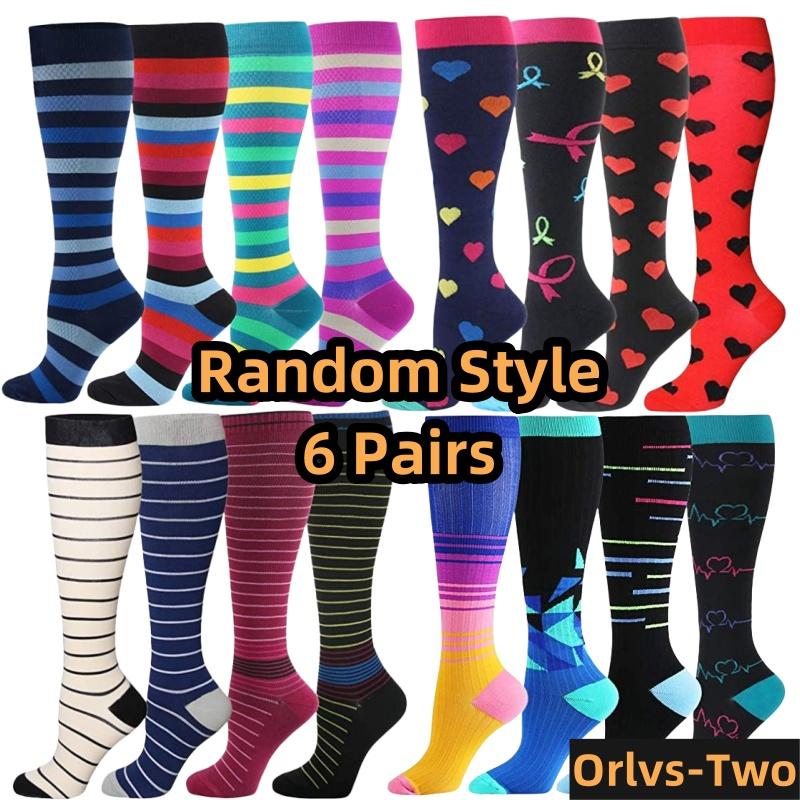 Low Price Clearance 2/4/6/8/10 Pairs Men Compression Socks Cat Dog Animal Prints High Stockings Running 20-30mmhg Sports Socks