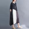 Cotton Linen Plus Size Women Casual Loose Long Summer Dress