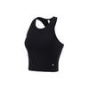 Li Ning Plain Round Neck Simple Comfortable Elegant Plus Size Sports Vest Women Vests Black AVSU002-7