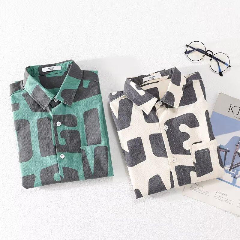 Весна-лето Мужская полосатая рубашка с отложным воротником и коротким рукавом, дышащая, для деловых поездок