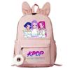Детский рюкзак для девочек с принтом K-pop Зои, Миры и Руми, с милыми заячьими ушками, школьная сумка.
