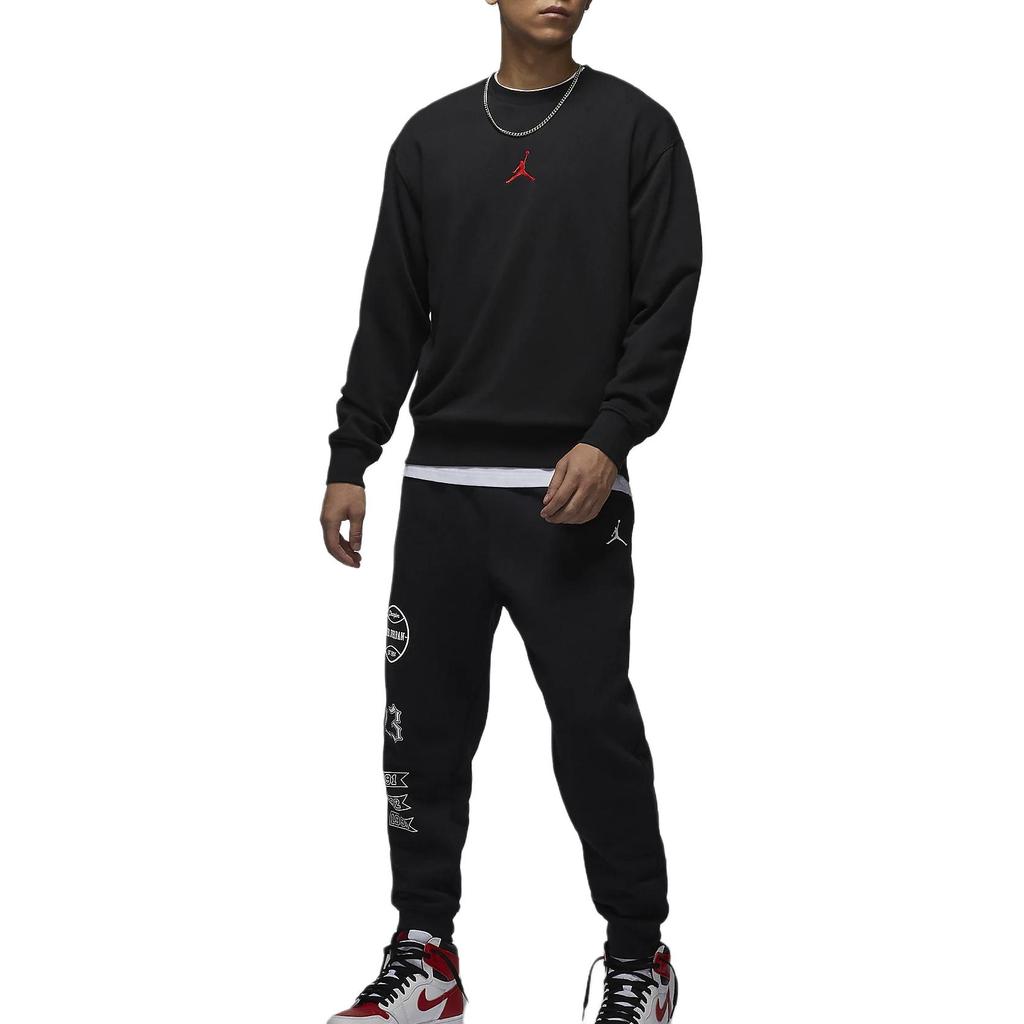 Jordan Круглый вырез пуловер удобный длинный рукав толстовка мужская толстовка черный HV1750010