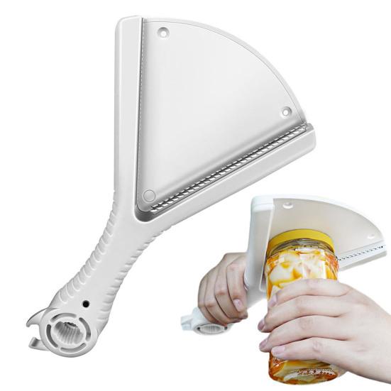 Открывалка для бутылок Удлиненная Эргономичная ручка Текстурированная рукоятка Регулируемая V-образная открывалка для банок Сила поворота Сниматель крышек с банок Кухонный аксессуар