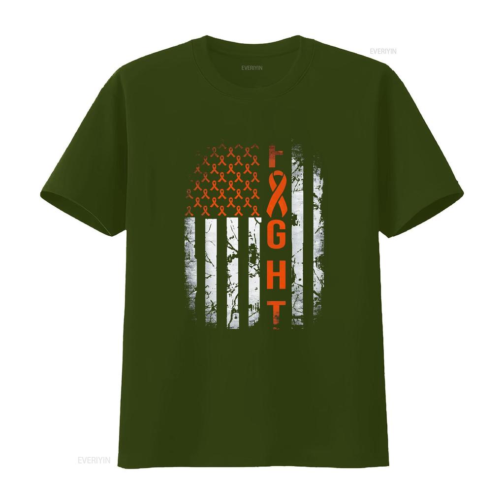 Leukemia Ribbon Fight American Flag Awareness T Shirt vintage Washed Comfortable designer clothes fashion Breathable Versatile