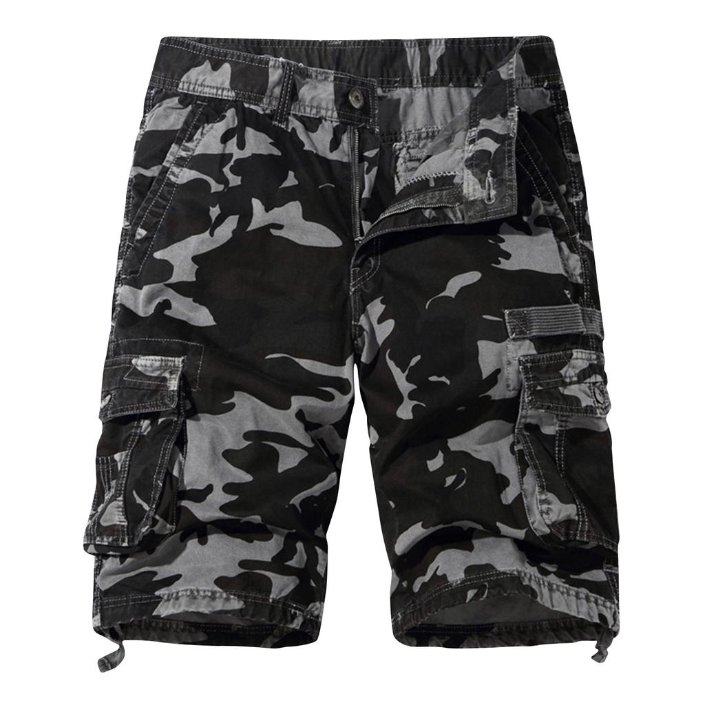 Men's Summer Multi-Pocket Cargo Shorts Men's Casual Fashion Camouflage Loose Cargo Shorts