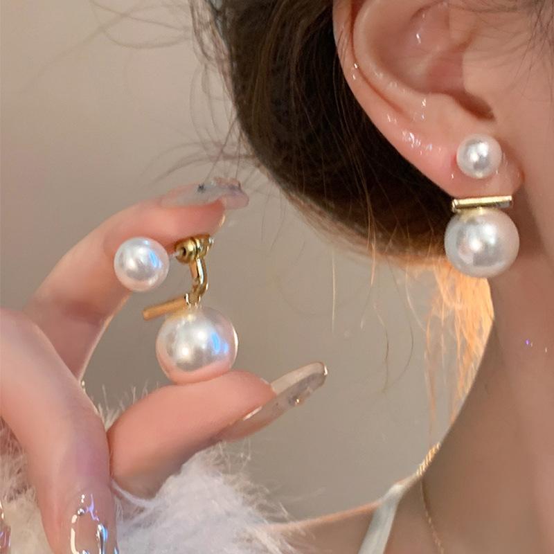 Popular Pearl Butterfly Earrings Women's Premium Sense Niche Light Luxury Silver Needle Earrings Ear Jewelry