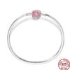 925 Silver 17-20CM Heart Pave Zirconia Original Bracelets Infinity Bracelet Fit DIY Charms Bead Birthday Jewelry Gifts Hot Sale
