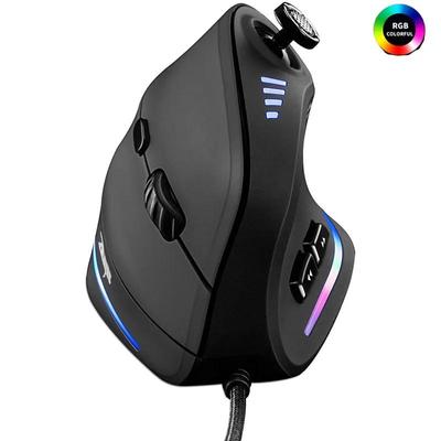 Проводная игровая мышь RGB с программируемыми кнопками Эргономичные мыши для геймерского компьютера Вертикальная светодиодная мышь