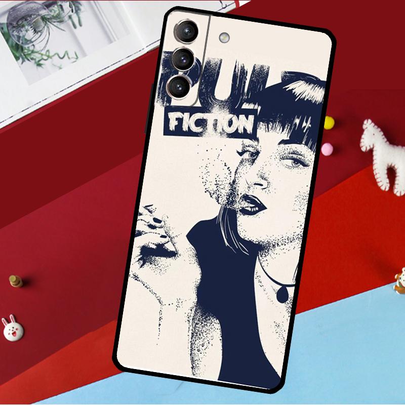 Чехол Mia Pulp Fiction для Samsung Galaxy S26 S25 S24 S22 S23 Ultra Plus S20 S21 FE S9 S10 S25 FE