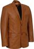 Handmade Brown Men's Genuine Lambskin Leather Blazer Coat Formal Party Business