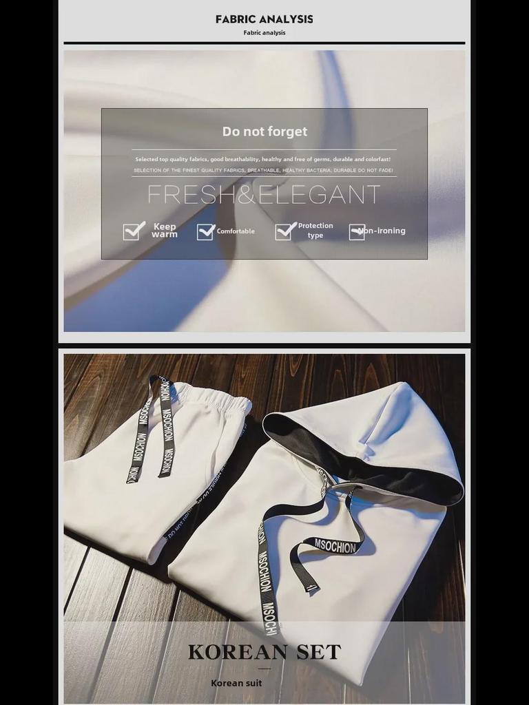 Мужской модный повседневный костюм на весну и осень: Модный спортивный комплект в корейском стиле: куртка и свитер