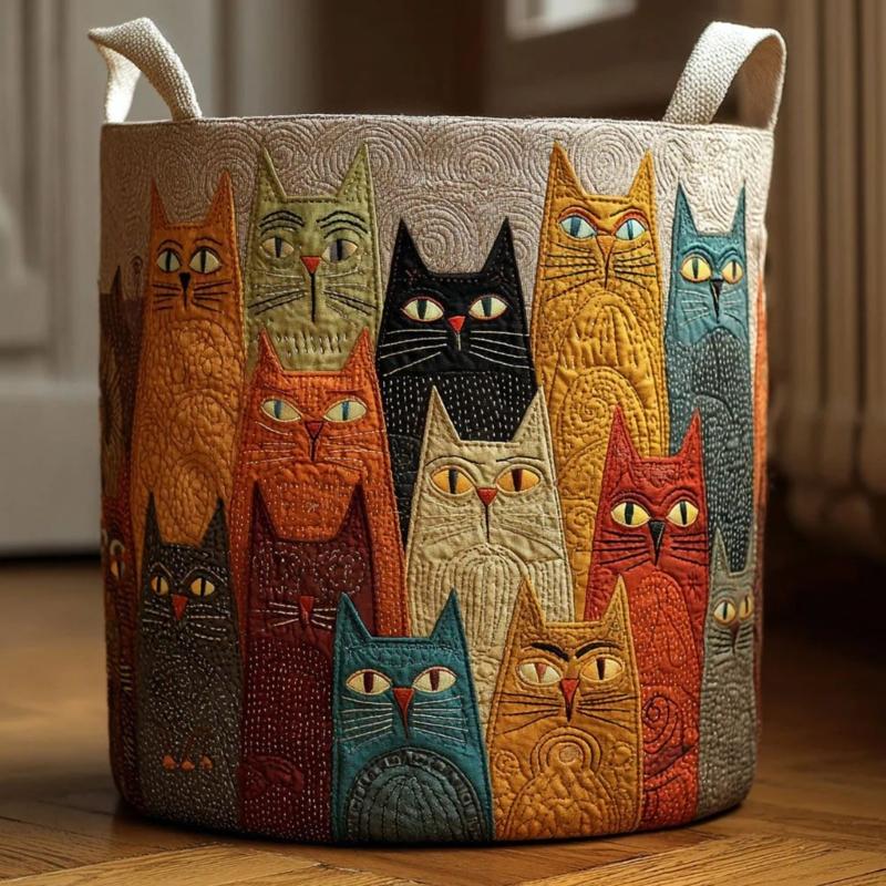 Корзина для белья с ручками для переноски, стеганая полиэстеровая корзина для одежды, полотенец и повседневного домашнего хранения