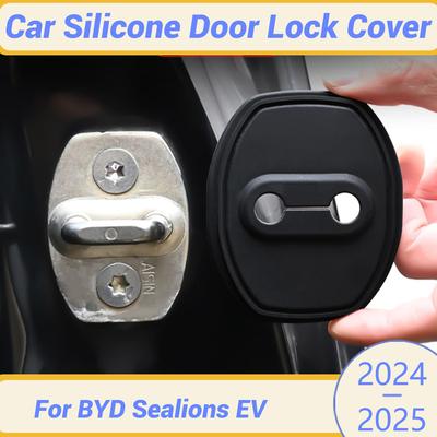 Для BYD Sealions EV 2024 2025 Силиконовая Защитная Крышка Пряжки Замка Двери Автомобиля Эластичная Противоударная Амортизирующая Подушка