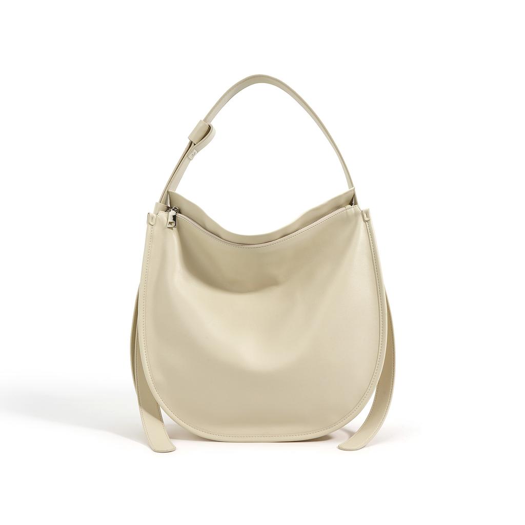 Простая и модная кожаная сумка-тоут из мягкой коровьей кожи, большой вместимости, для通勤, универсальная, через плечо, кроссбоди, сумка-ведро, женская