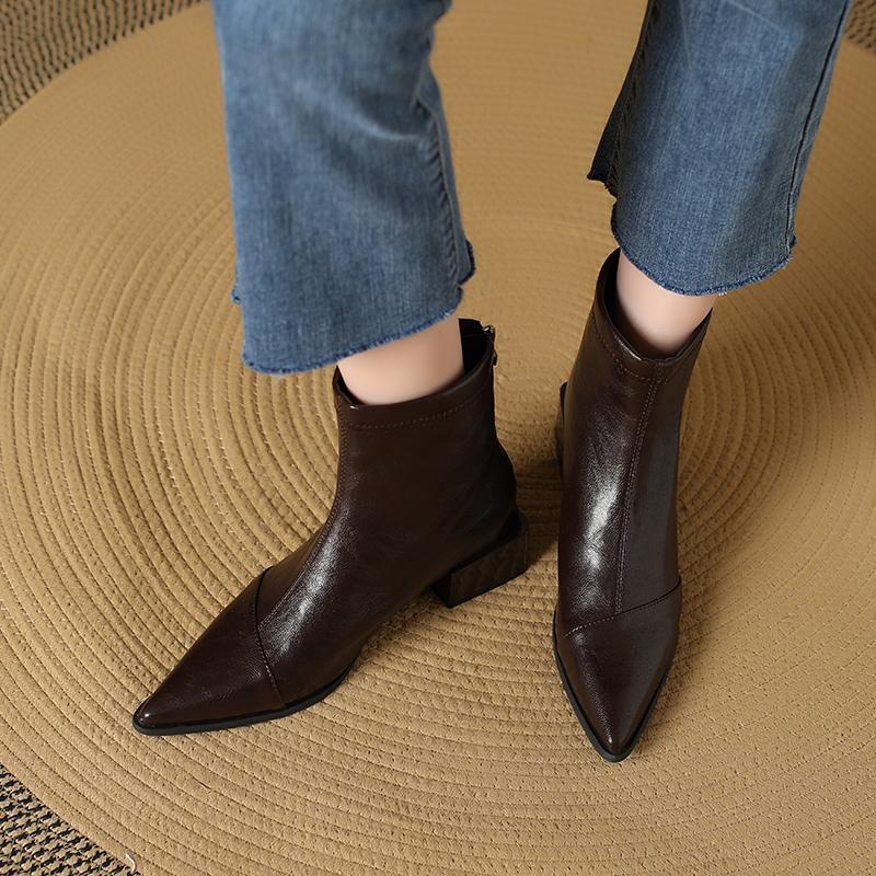 Fashionable New Comfortable Thick Heel Casual Riding Boots In Winter Pointed Pointed Party Elegant Women'S Boots