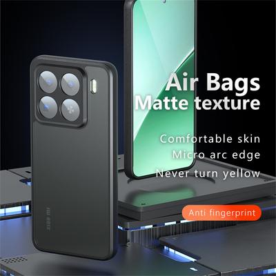 Чехол для Xiaomi 15 Pro, матовый, из ТПУ и ПК, прозрачно-черный.