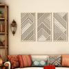 3 Pieces Wall Art Decor Wooden Hollow Lightweight Panel Geometry Boho Decoration Hanging