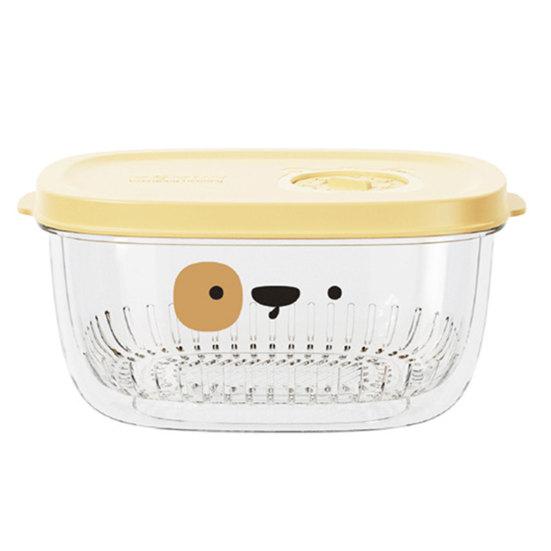 Ящик для хранения в холодильнике, прозрачный, пищевой, без бисфенола А, с рисунком из мультфильма, герметичный, сохраняющий свежесть, с крышкой, контейнер для фруктов и овощей, ящик для хранения