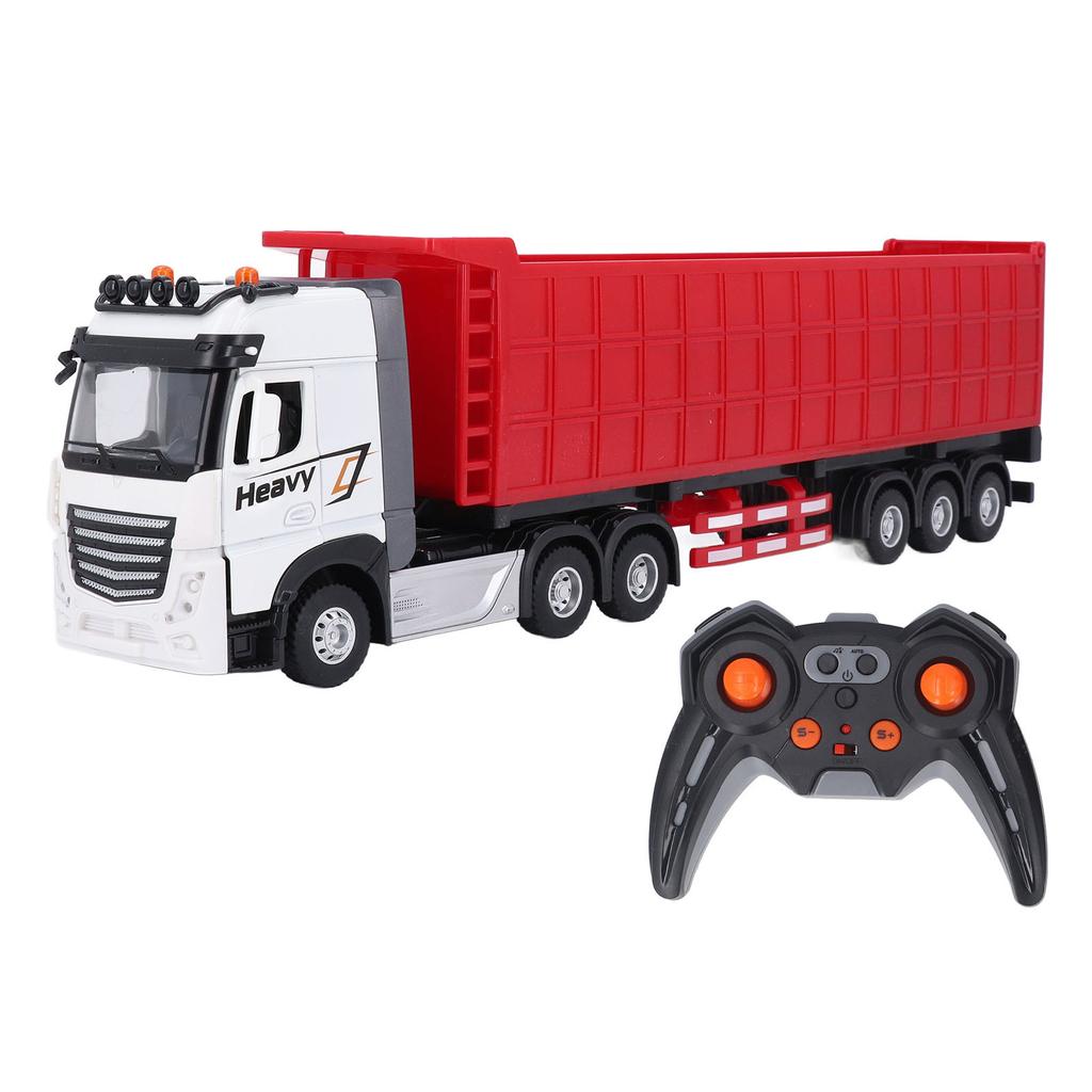 RC Dump Truck Toy with 3 Batteries 9 Channels Openable Doors Lights Music Remote Control Carrier