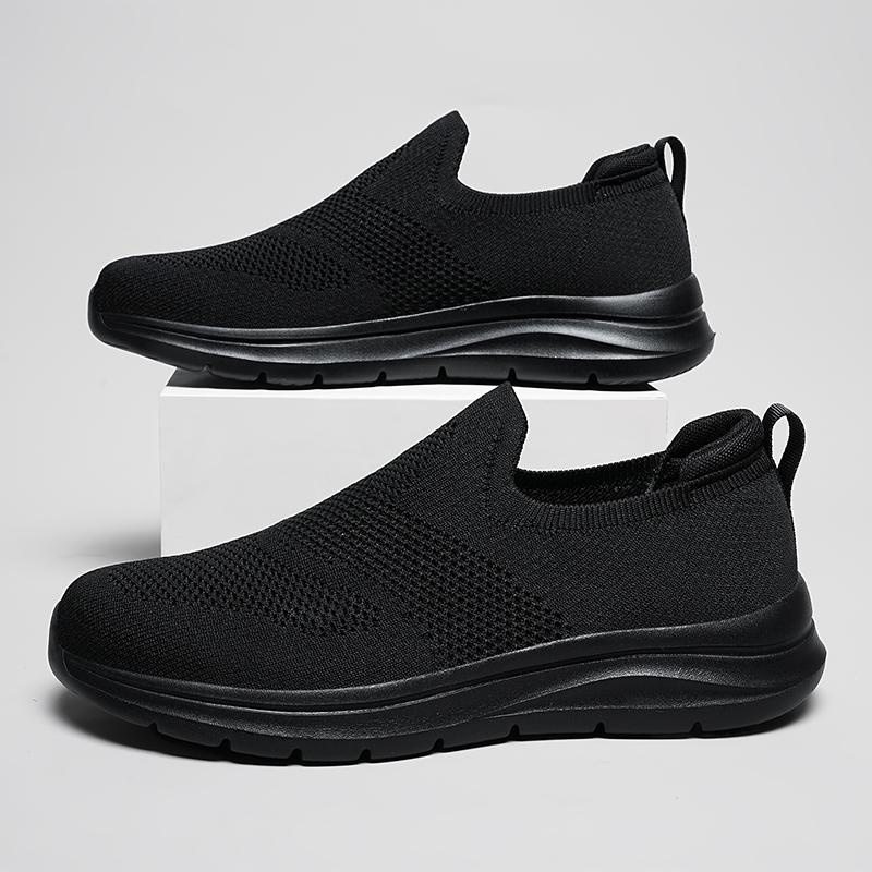 Platform Shoes Men's Slip On Mesh Breathable Sneakers Male Anti Slip Lightweight Grey Vulcanized Shoes