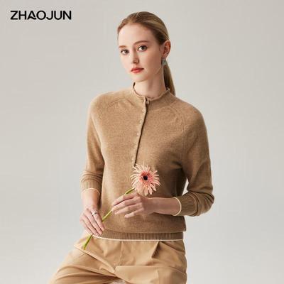 Женский свитер Zhaojun из 100% кашемира с воротником-стойкой