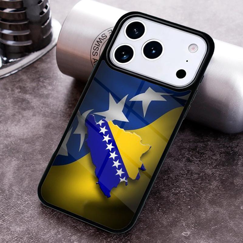 Чехол для телефона с флагом Боснии для iPhone 17 16 15 14 13 12 11 Pro Max Plus 17Air Мягкий силиконовый чехол