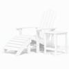 VidaXL Garden Chair Adirondack Footrest Table HDPE White