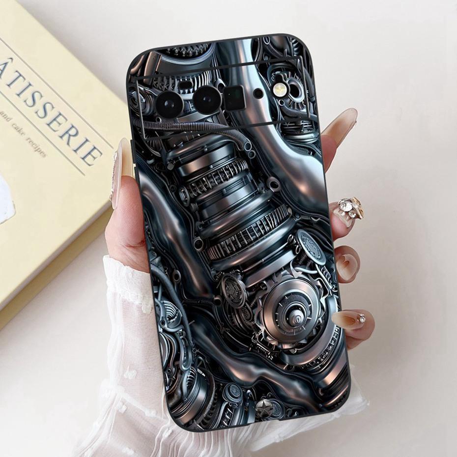 Beautiful Floral Painting Phone Case For Google Pixel 6 Pro 6a Black Silicone Soft Cover For Google Pixel6 6a 6Pro Cases Bumpers