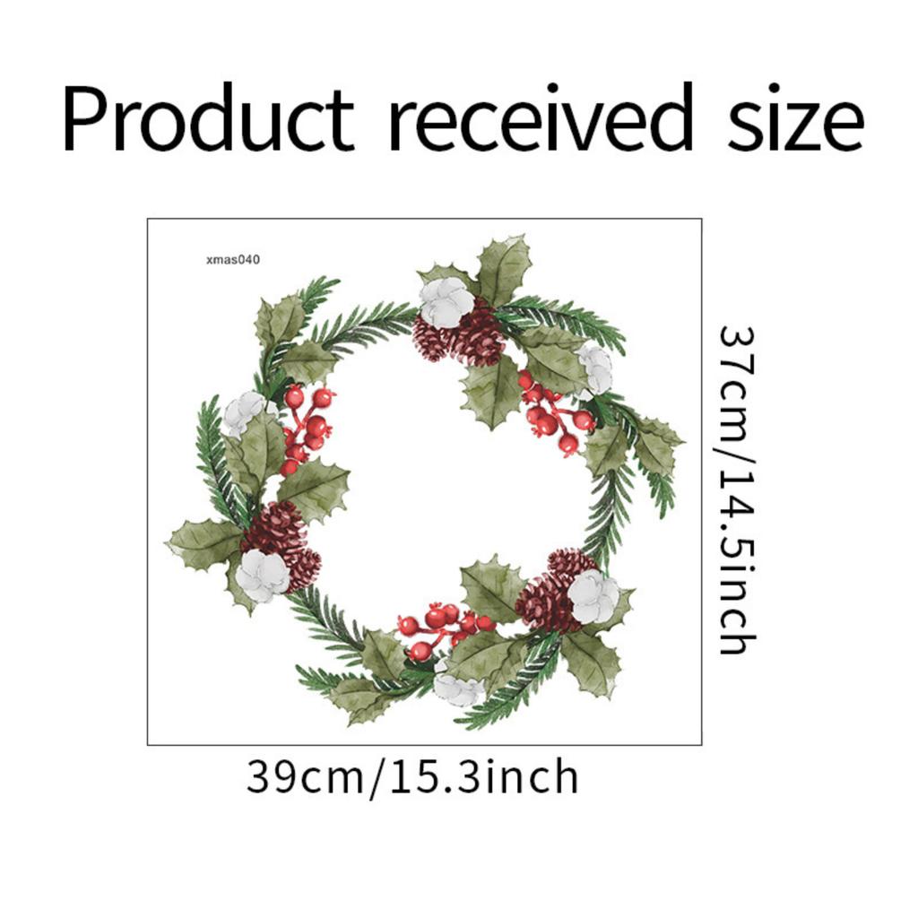 Christmas Wreath Sticker Glass Window Wall Decoration Wall Sticker Self-adhesive