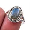 Ювелирное кольцо из стерлингового серебра 925 пробы с натуральным лабрадоритом S.7.5 L4g03