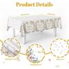 MEHOFOND 3 Pcs Love in Bloom Bridal Shower Tablecloth, Wildflower Wedding Showerr Plastic Disposable Tablecloth Rectangle Table Covers for Spring