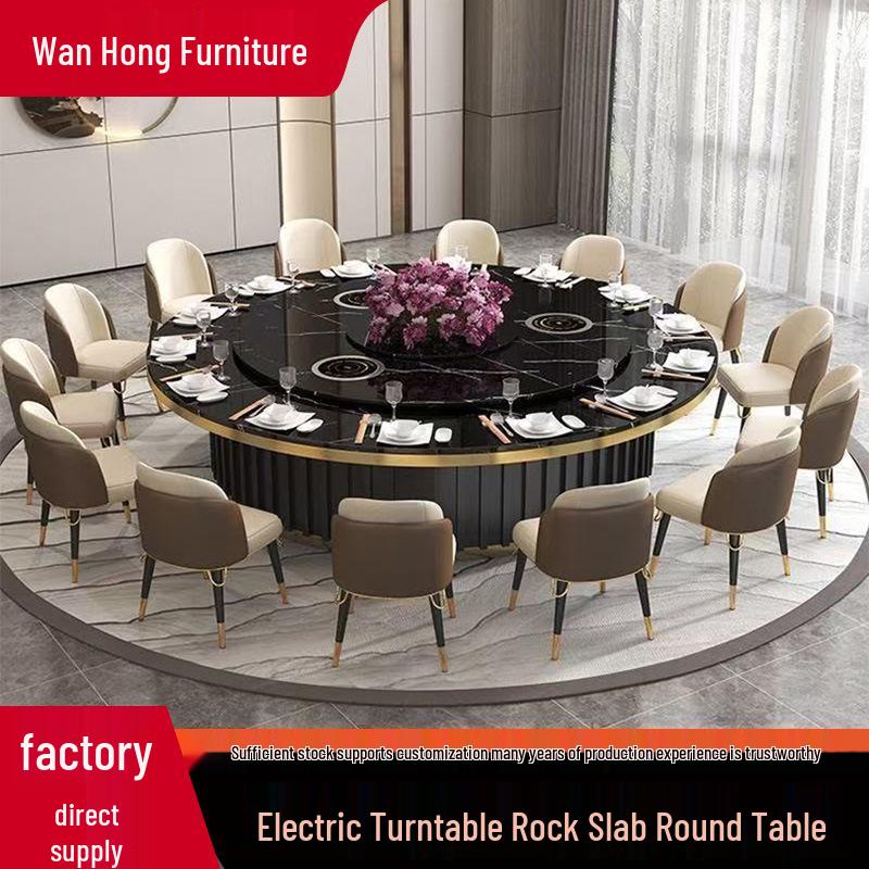 Electric Round Dining Table with 20 Induction Cookers - Perfect for Restaurants, Private Rooms, and Home Hot Pot.