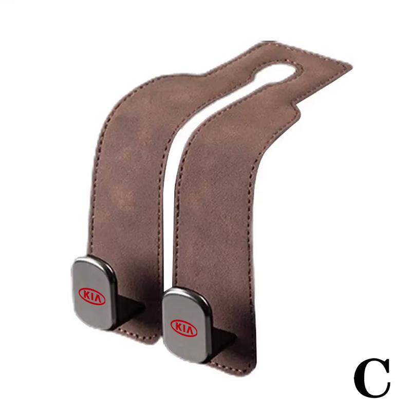 Car Seat Back Headrest Suede Hooks Organizer Holder Clips Accessories For Kia Morning Picanto Rio Stonic Sportage Ceed Optima Fo jby123