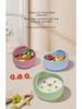 Силиконовый набор для кормления младенцев с присоской: Миска для улиток, ложка и вилка с деревянными ручками, легко моются.