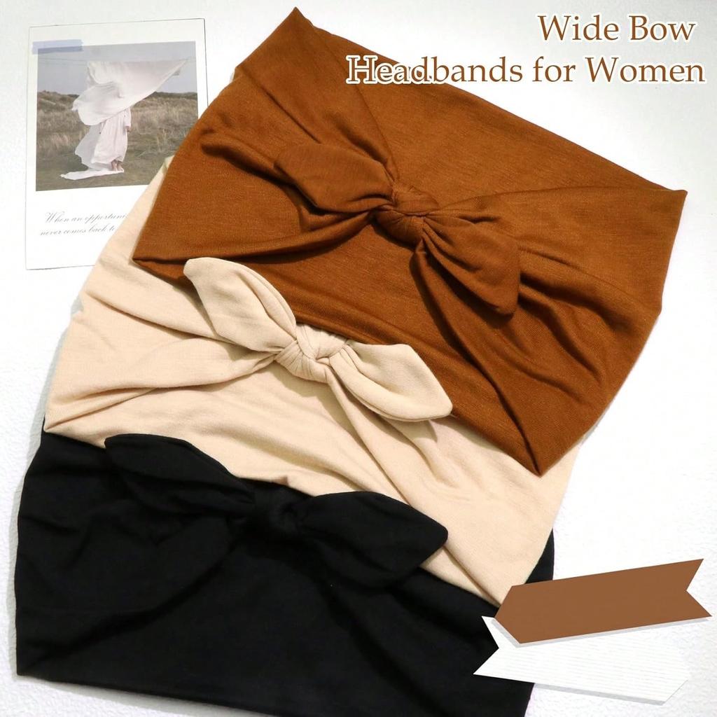 Женская повязка на голову с бантом и кроличьими ушками, в стиле бохо, очень широкая, милая повязка на голову с узлом и кроличьими ушками, эластичная, однотонная, с узором пейсли, аксессуары для волос с бантом