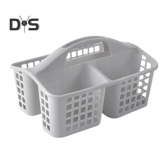 Корзина для хранения в ванной комнате, разделенная сеткой, большая емкость, полипропиленовый пластик, портативный полый домашний органайзер