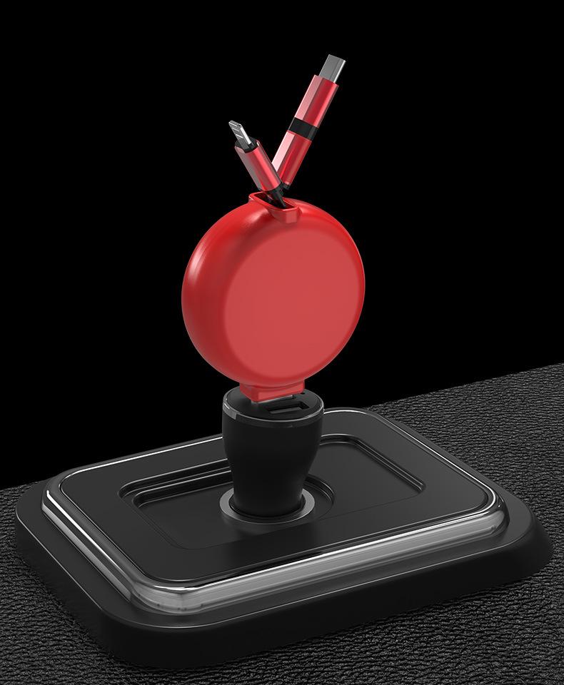 Dianyi Выдвижной кабель 3-в-1 для быстрой зарядки USB для Apple, Android, Huawei - Идеально подходит для использования в автомобиле и дома
