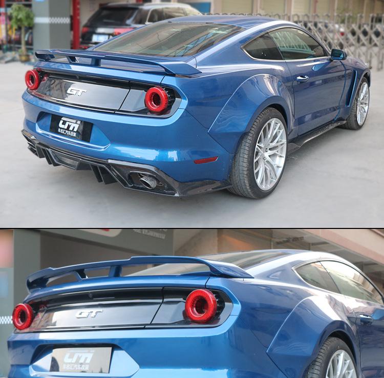 18-23 Ford Mustang AC Style Carbon Fiber Rear Lip Spoiler with Four-Outlet Body Kit