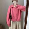 Высококачественный модный женский вязаный кардиган-куртка с лацканами и двойной молнией, новинка осенне-зимнего сезона, повседневный ленивый стиль