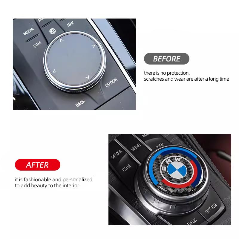 45/48 мм Наклейка на ручку мультимедиа автомобиля Защитная от царапин Крышка Для BMW 1 2 3 4 5 7 Серии X1 X2 X3 X5 X4 X6 X7 F25 F26 G06 G05 E46 E90