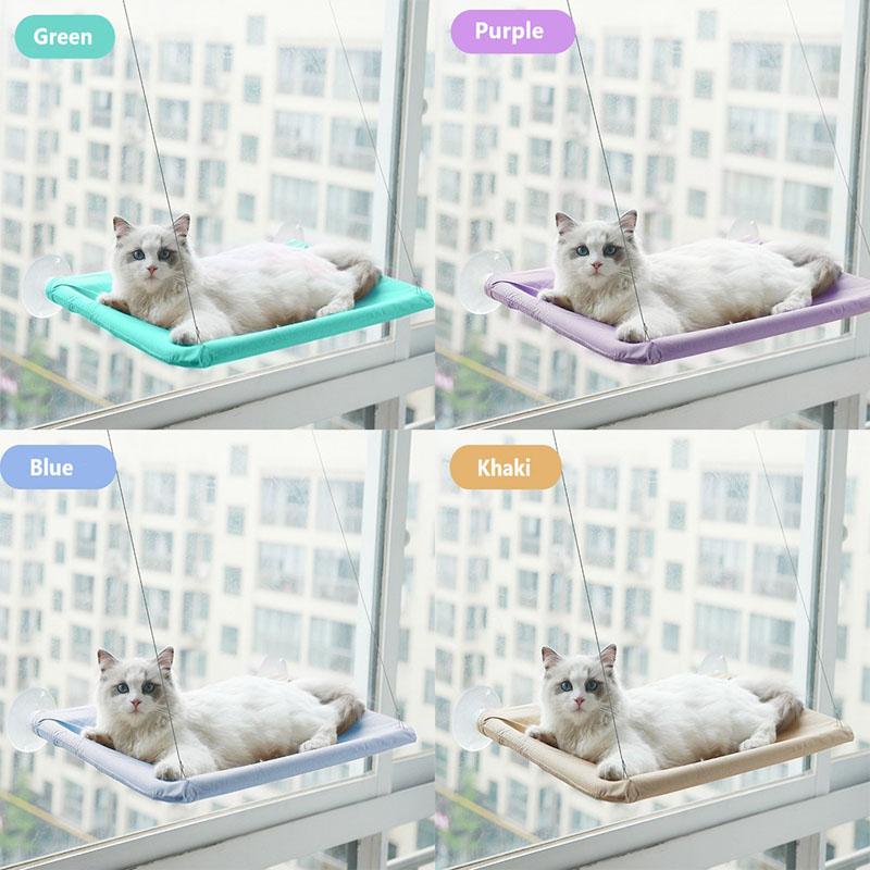 Pet Cat Hammock Hanging Cat Bed Bearing 20Kg Comfortable Cat Sunny Window Seat Kitten Climbing Frame Pet Accessories