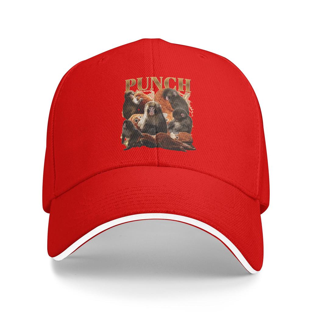 Team Punch Baby Monkey Punch Baseball Cap Vintage Couple Women Trucker Hat Breathable Print Hunting Camping Baseball Caps Gift