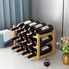 Bamboo Wine Rack Holder Bar Cabinets Stackable Storage Cube Tabletop for Champagne