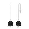 Серьги - LOVA - LOLA VAN DER KEEN - Подлинный черный кристалл - Серебро 925 пробы - Система Push Button