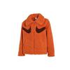С принтом логотипа, однотонная спортивная повседневная куртка из овечьего флиса, женская куртка оранжевого цвета DD5621-816