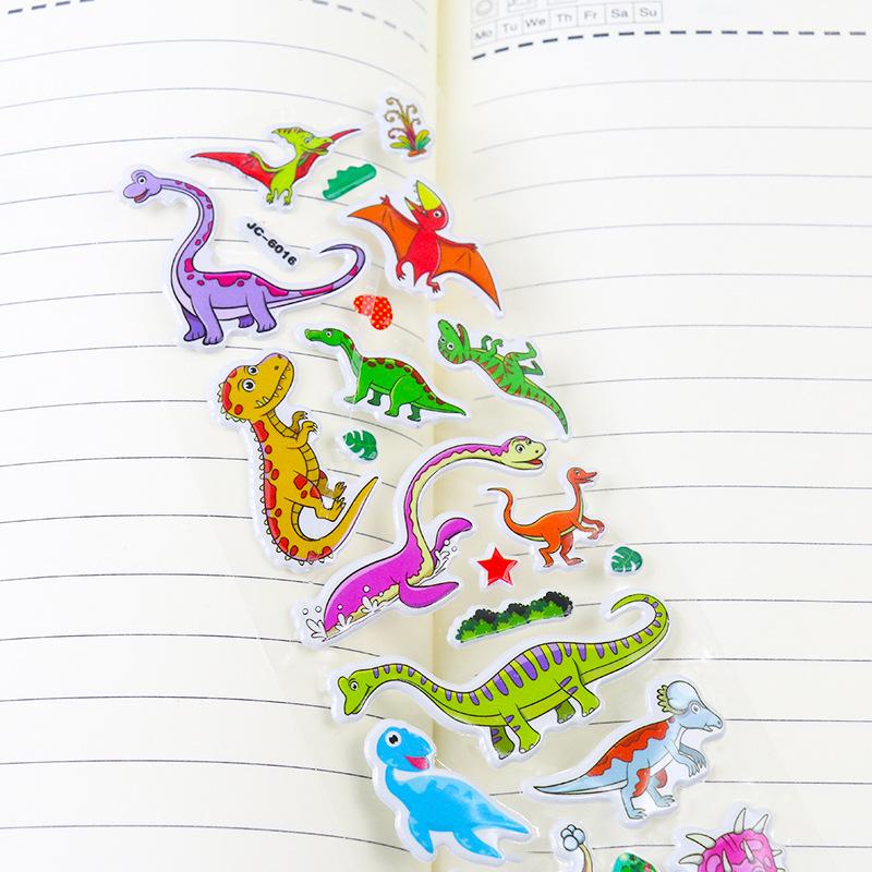 10 Sheets/Set 3D Dinosaur Stickers Toys Home Wall Decor Cartoon Sticker Scrapbooking Notebook Diary Label