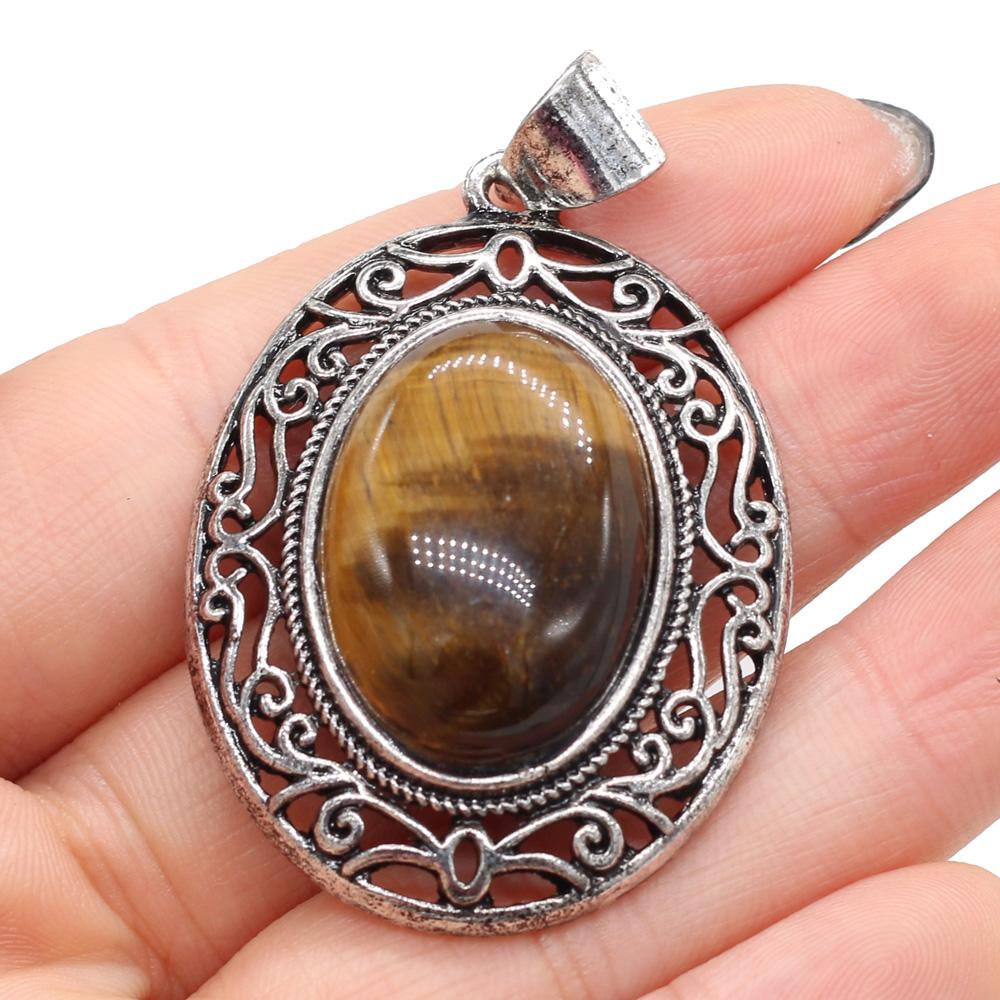 Кулон из натурального камня в форме яйца, полудрагоценный кружевной кулон для изготовления ювелирных изделий, ожерелье, браслет, аксессуар